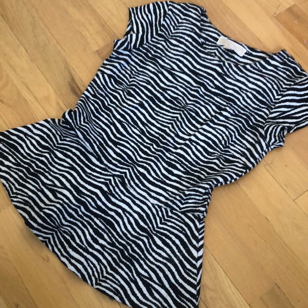 Zebra print peplum MICHAEL Michael Kors top